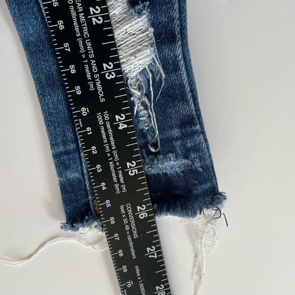 KanCan Girls Size 5 High Rise Ankle Skinny Jeans Blue Denim Frayed Hem - Picture 8 of 10